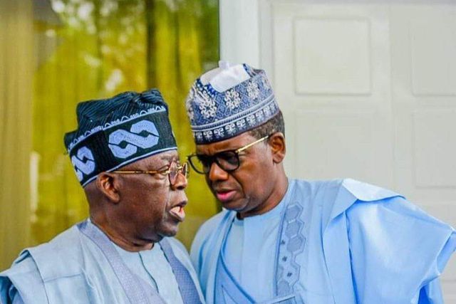 President Bola Tinubu and the Minister of State for Defence, Bello Matawalle [The Spectacles]