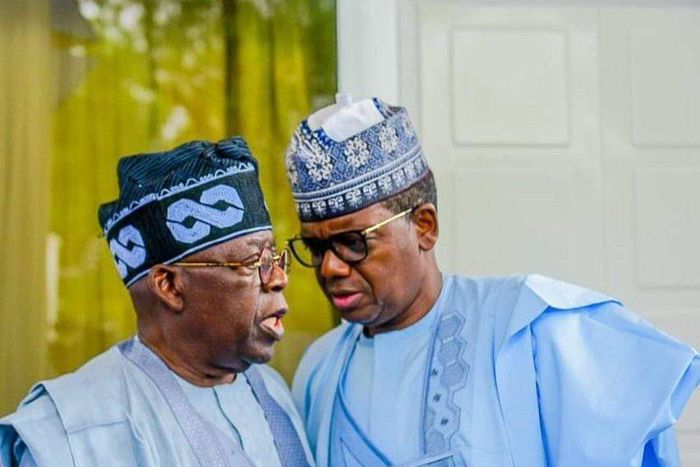 President Bola Tinubu and the Minister of State for Defence, Bello Matawalle [The Spectacles]