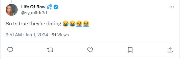 Another X user's is sure as rain that they're together [X