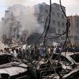 An Israeli airstrike hit a refugee camp in Gaza, destroying a busy shopping center as well as surrounding buildings and cars.
