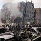 An Israeli airstrike hit a refugee camp in Gaza, destroying a busy shopping center as well as surrounding buildings and cars.