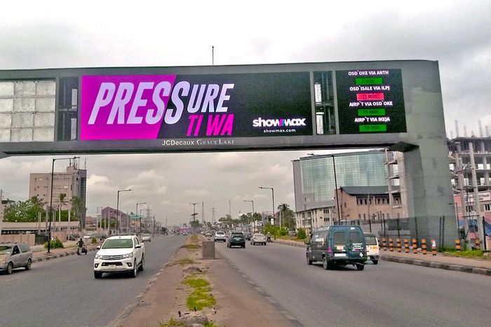 'Just dey play,' 'Pressure ti wa,' 'Woto woto,' other Naija slang on Showmax billboards in Lagos
