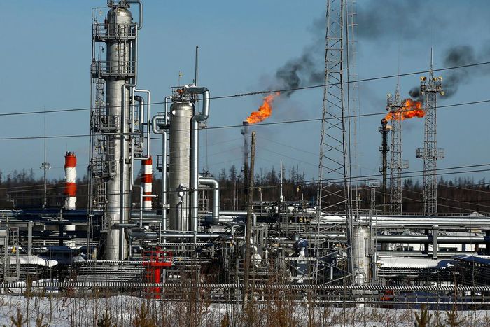 A natural and associated petroleum gas processing plant in the Yarakta Oil Field, owned by Irkutsk Oil Company, in Russia's Irkutsk Region on March 11, 2019.