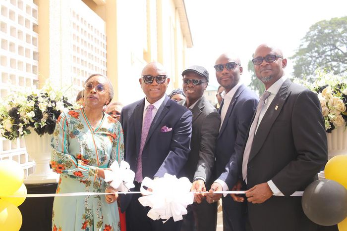 L-R: Board Chair Guinness Nigeria PLC, Dr. Omobola Johnson; Chief Medical Director, Special Guest of Honour, Prof Chris Bode; Corporate Relations Director Guinness Nigeria PLC, Mr. Rotimi Odusola; Incoming Managing Director, Guinness Nigeria PLC, Mr. A...
