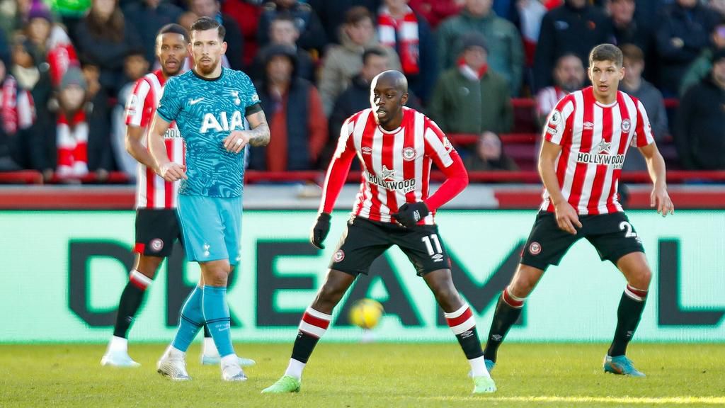 Yoane Wissa came off the bench for Brentford against Tottenham