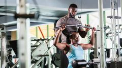 A lady training in a gym