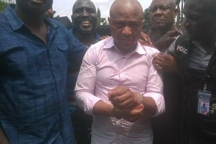 Evans, the kidnap kingpin was given an hero's welcome at the police headquarters