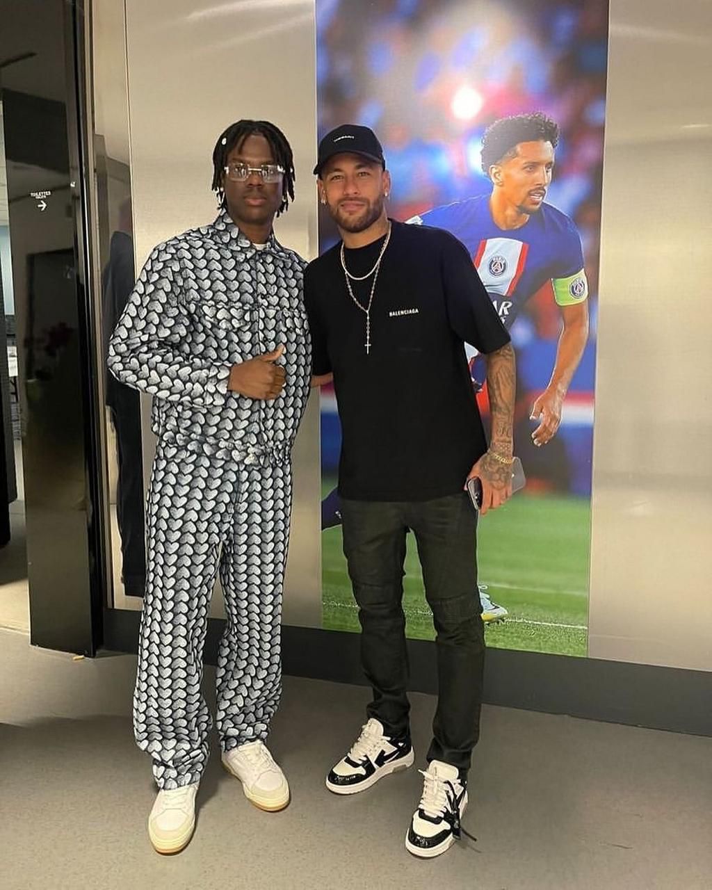 Rema links up with PSG stars Neymar, Hakimi