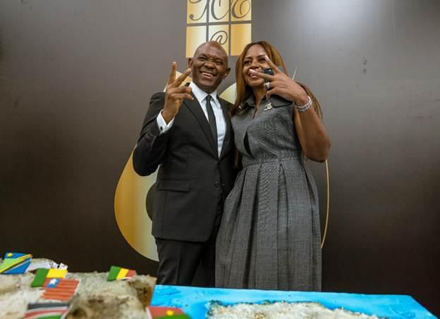 Group Chairman, United Bank for Africa (UBA), Founder, The Tony Elumelu Foundation and celebrant, Mr. Tony Elumelu; Co-Founder, The Tony Elumelu Foundation (TEF), Dr Awele Elumelu; Daughter, Ego Elumelu, at the symposium held to commemorate Elumelu’s 6...