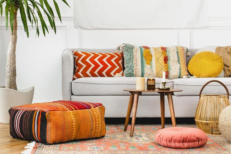 Update your cushion covers and throw pillows.