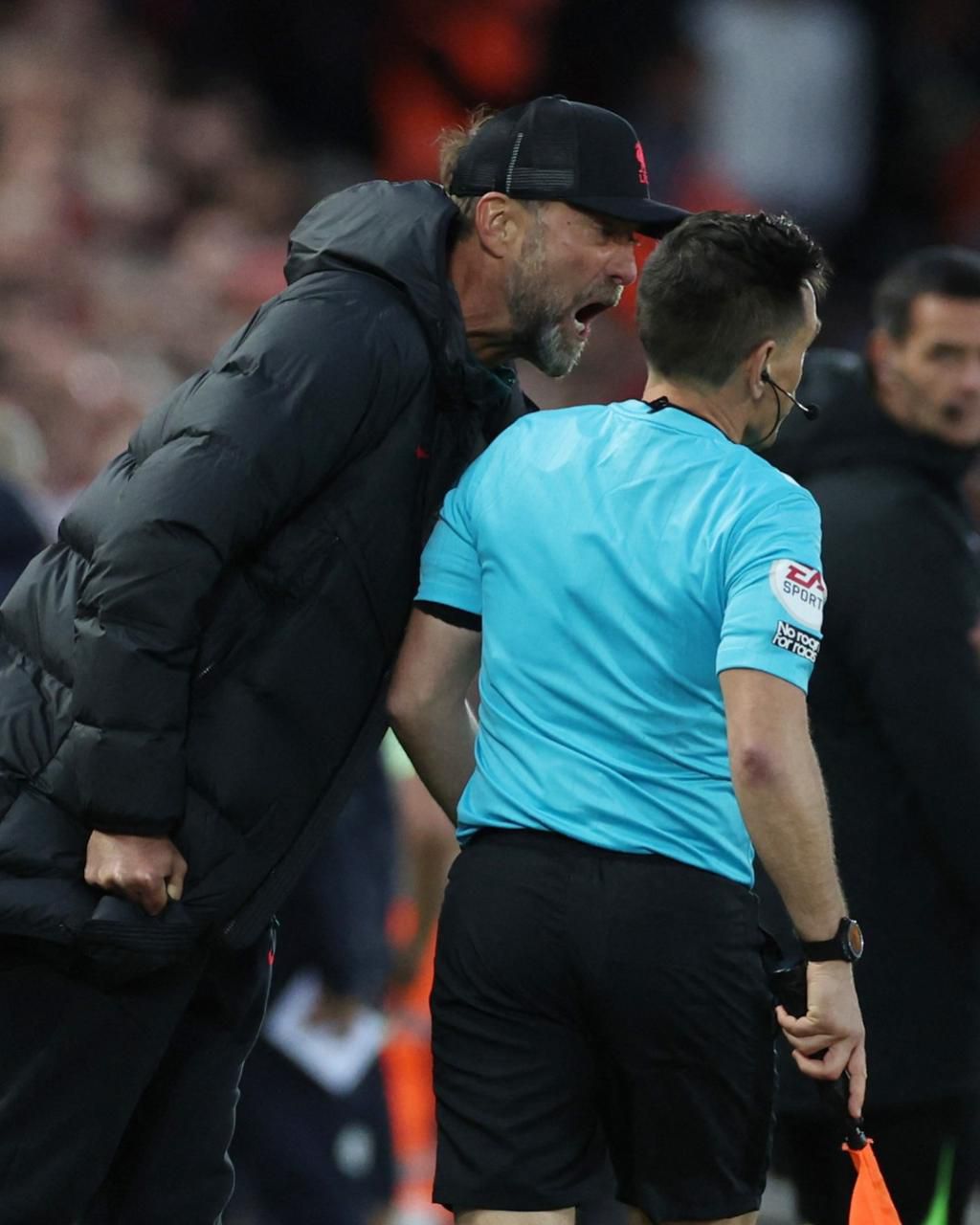 Jurgen Klopp was sent off for Liverpool in the second half