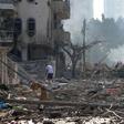 Scenes of destruction in Gaza following Israeli airstrikes on October 10, 2023.Mohamed Zaanoun/Middle East Images/AFP via Getty Images
