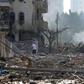 Scenes of destruction in Gaza following Israeli airstrikes on October 10, 2023.Mohamed Zaanoun/Middle East Images/AFP via Getty Images