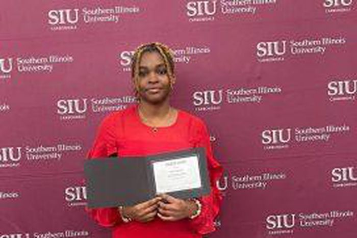 Glory Eniola, best freshman student in Nursing at the Southern Illinois University Carbondale, USA.
