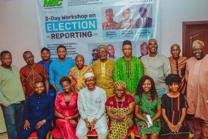 Participants at Lagos Media Support Centre training for journalists on election reporting.