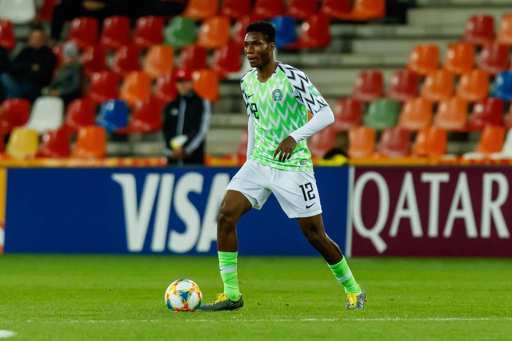 Igoh Ogbu in action for the Nigerian U-20 team