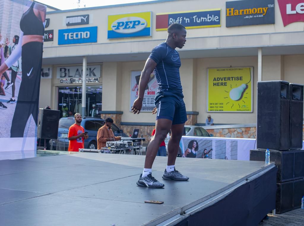 Fitness coaches led them in different exercises