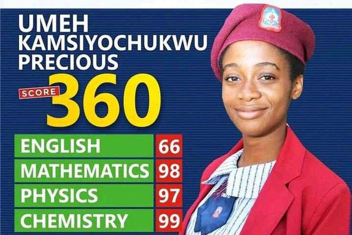 Nkechinyere Umeh from Anambra best candidate in 2023 UTME - JAMB