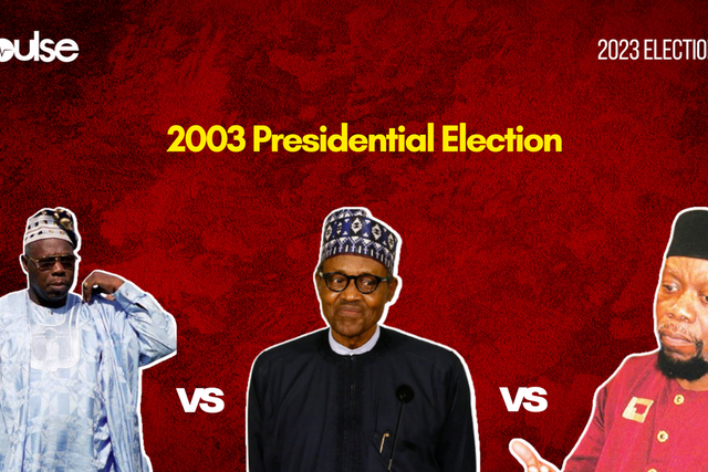Olusegun Obasanjo, Muhammadu Buhari and Odumegwu Ojukwu were the frontrunners for the 2003 presidential election