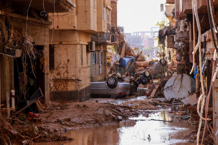 Aftermaths of flash floods in Derna, Libya on September 11, 2023 [AFP/Getty]
