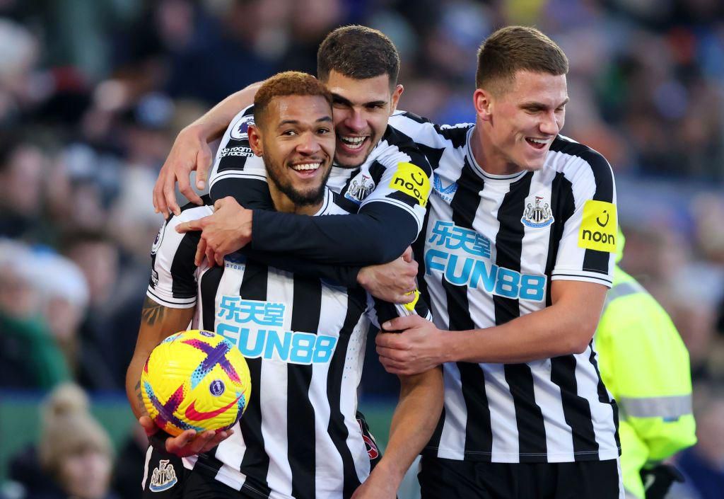 Newcastle United players celebrating