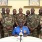 Niger Army spokesman Col. Major Amadou Adramane speaks during an appearance on national television after President Mohamed Bazoum was held in the presidential palace, in Niamey, Niger, July 26, 2023, in this still image taken from video. (ORTN/via Reut...