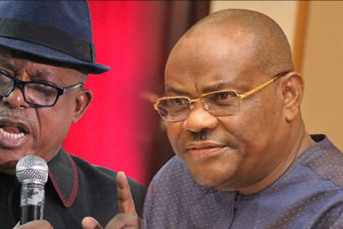 Former National Chairman of the Peoples Democratic Party, Prince Uche Secondus, and the Governor of Rivers State, Chief Nyesom Wike.