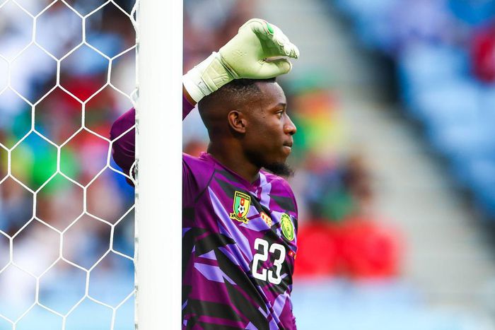 Andre Onana during the World Cup match between Switzerland vs Cameroon, in Doha, Qatar, on November 24, 2022.