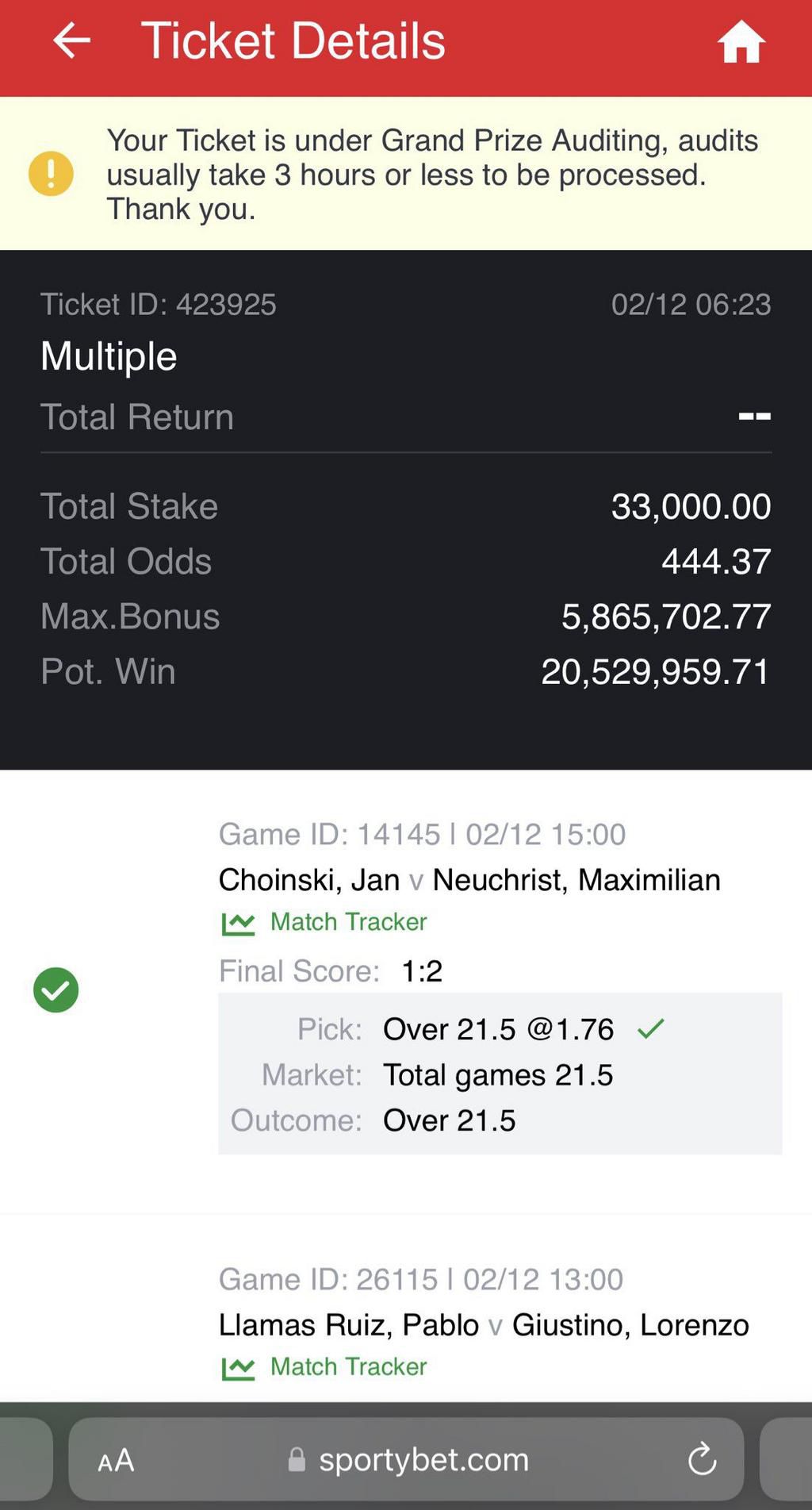Mr Banks wins 20 Million Naira on SportyBet