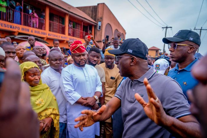 Governor Babajide Sanwo-Olu of Lagos State during an inspection along the Orile-Mile 2 axis, on Friday, Sept. 22, 2023. [Twitter:@jidesanwoolu]