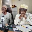Director, FCT Public Health Department, Dr. Sadiq Abdulrahma (middle) and Executive Secretary, FCT Primary Health Care Board, Dr. Yahaya Vatsa, during a press conference to announce the outbreak of diphtheria disease in parts of FCT on Monday. [NAN]
