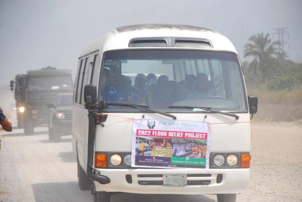 O.B. Lulu-Briggs Foundation donates over N60 million relief items to flood victims in Rivers.
