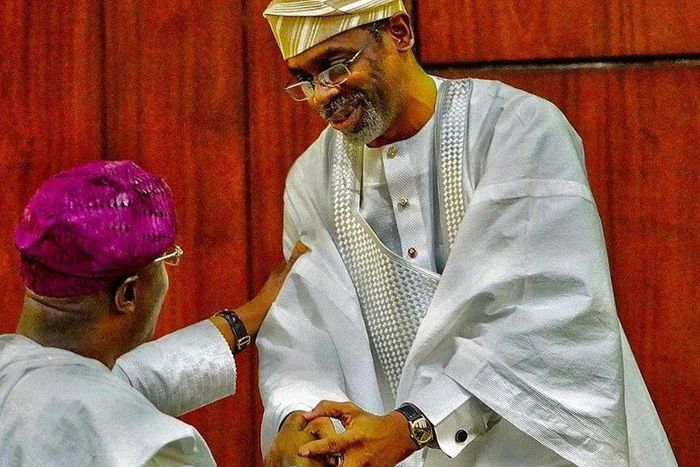 Speaker of the House of Representatives, Hon. Femi Gbajabiamila and Lagos state Governor, Babajide Sanwo-Olu. [Twitter/@femigbaja]