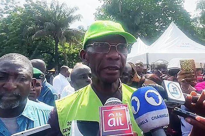 INEC Resident Electoral Commissioner in Lagos, Segun Agbaje addresses reporters on March 18, 2023 (ChannelsTV)
