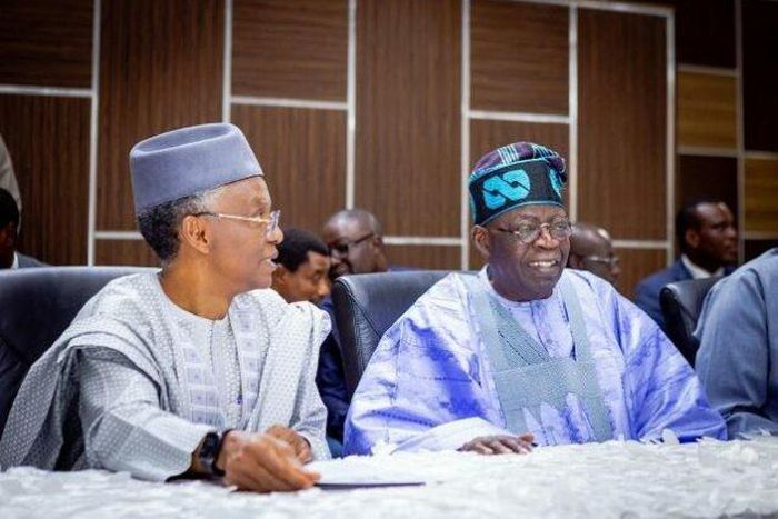 APC presidential candidate, Asiwaju Bola Tinubu and Kaduna State Governor, Nasiru El-Rufai. [Twitter:HassanBBest]