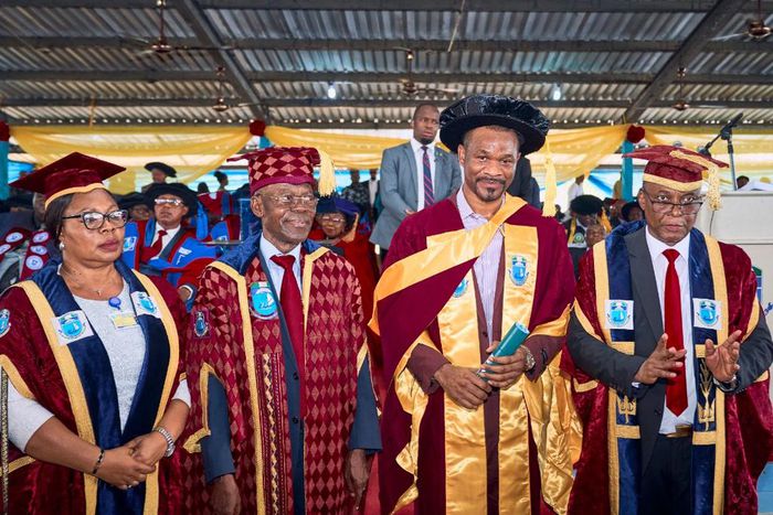 L-R: The Registrar and Secretary to the Council, University of Port Harcourt, Dr. Gloria Chinda; the Pro-Chancellor and Chairman of the Council, University of Port Harcourt, Distinguished Senator Andrew Ichendu; the Chief Executive Officer, Lekki Garde...