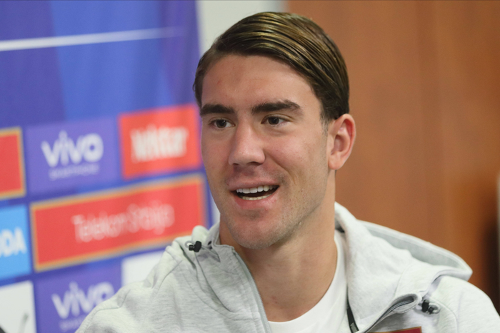 Serbia striker Dusan Vlahovic