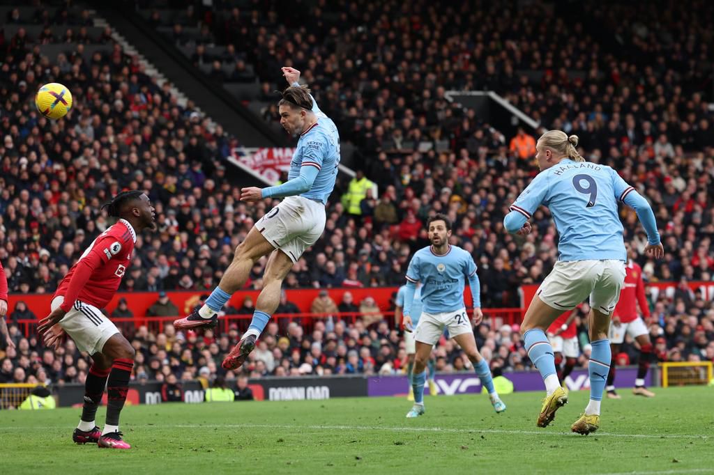 Jack Grealish opened the scoring for Manchester City against United