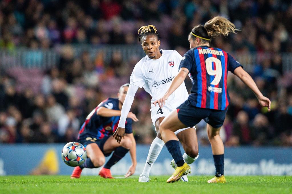 221221 Halimatu Ibrahim Ayinde of FC Rosengard during the UEFA Women s Champions League football match between Barcelona and FC Rosengard on December 21, 2022 in Barcelona. Photo: Pau Barrena