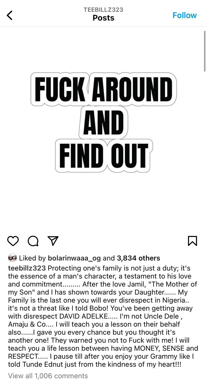 Teebillz's post [Instgram/Teebillz323]