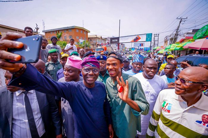 Governor Babajide Sanwo-Olu in Computer Village, Lagos [LASG]