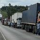 Trucks waiting clearance to enter Uganda from Malaba, at the border with Kenya. PHOTO | FILE