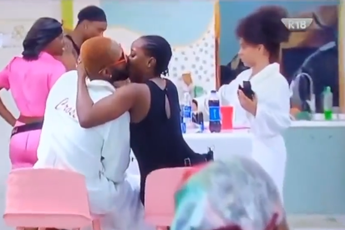 Cross and Ilebaye steal the show during the pool party on BBNaija All Stars. [Instagram/bigbronaija]