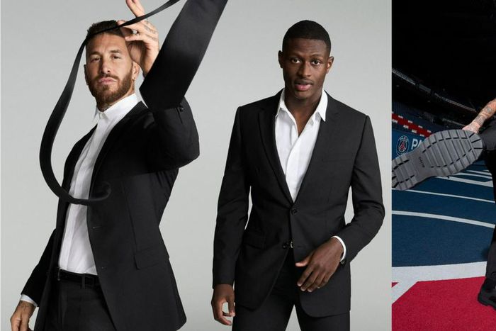Dior the official Tailors of PSG show off the collection for the Champions League modeled by Ramos, Mendes.