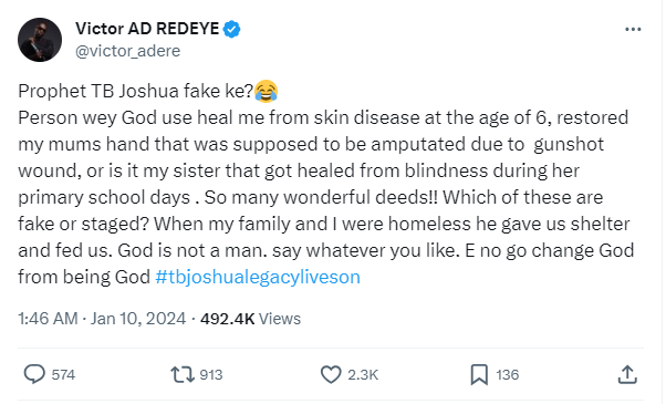 His Tweet [X/Victor AD Redeye]