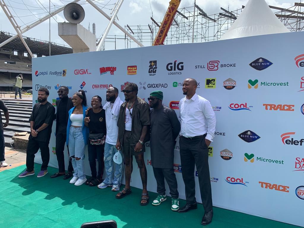 A cross section of Davido's team and the organisers of The Timeless Concert