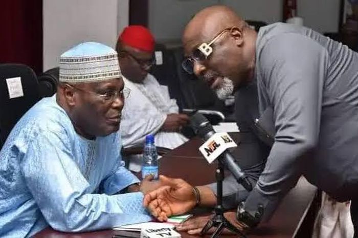 Dino Melaye and Atiku Abubakar.