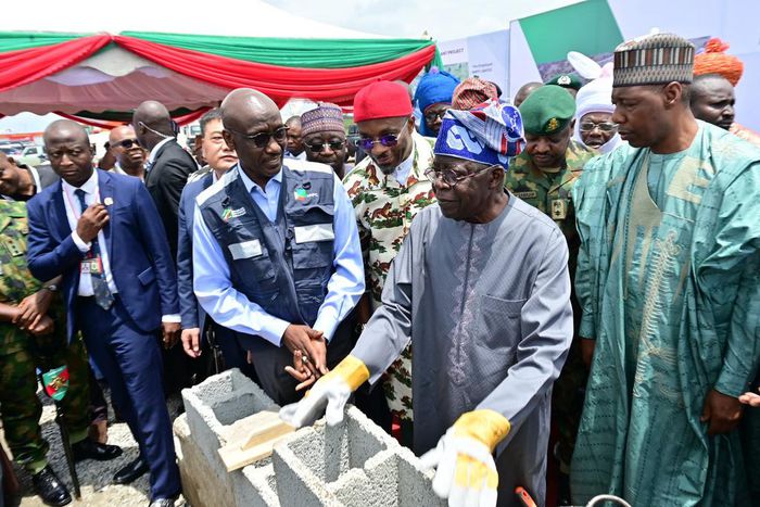 President Bola Tinubu, with NNPC Ltd. GCEO, Malam Mele Kyari and other top officials during the Presidential groundbreaking of Gwagwalada Independent Power Plant in Abuja. [NAN]