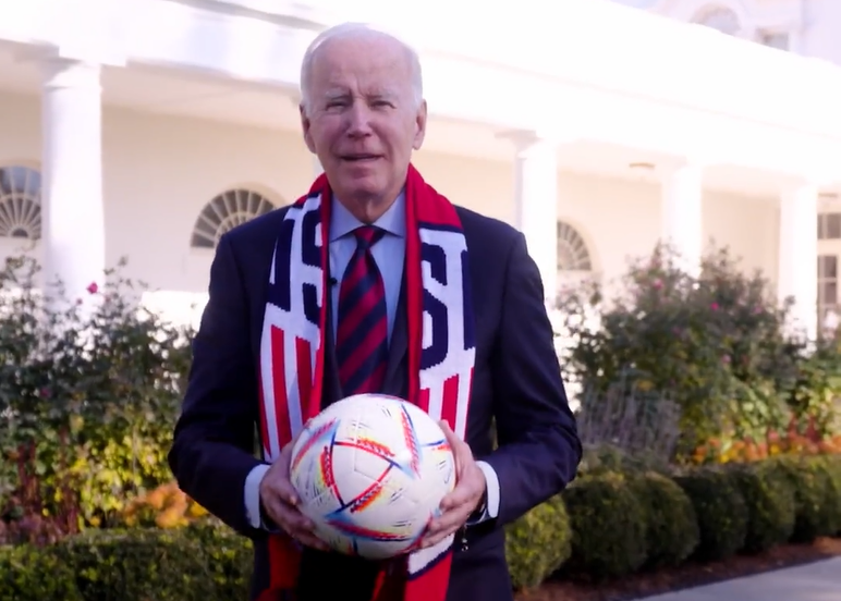 President Joe Biden before the game against the Netherlands.
