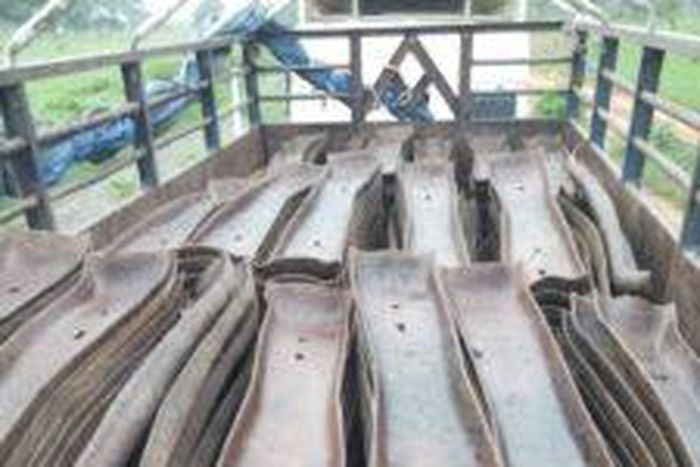 Recovered rail slippers by police operatives in Kaduna.